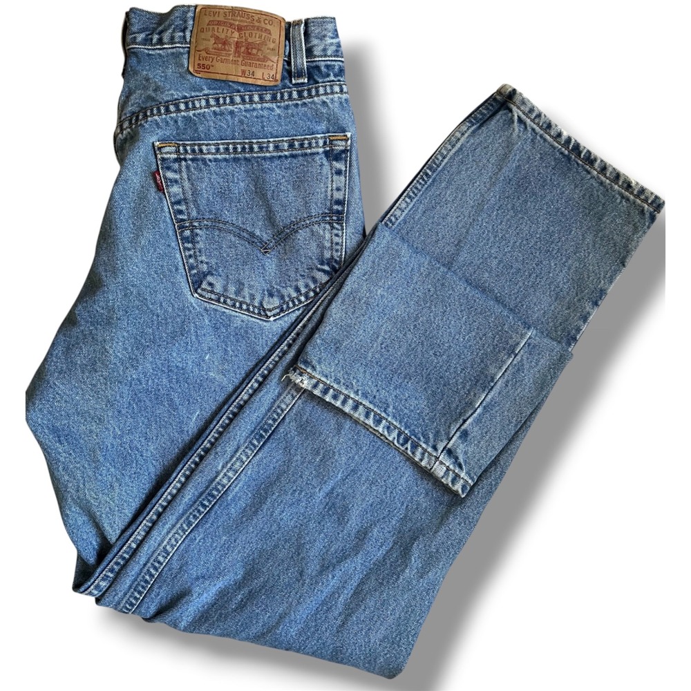 Vtg Levis 550 Relaxed Fit Jeans Mens 34x34 Medium Blue Denim Y2K (33x34) Actual
